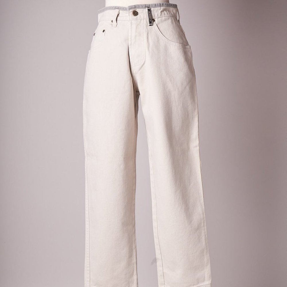 1990s White and Gray Rusty Surf Skate Jeans